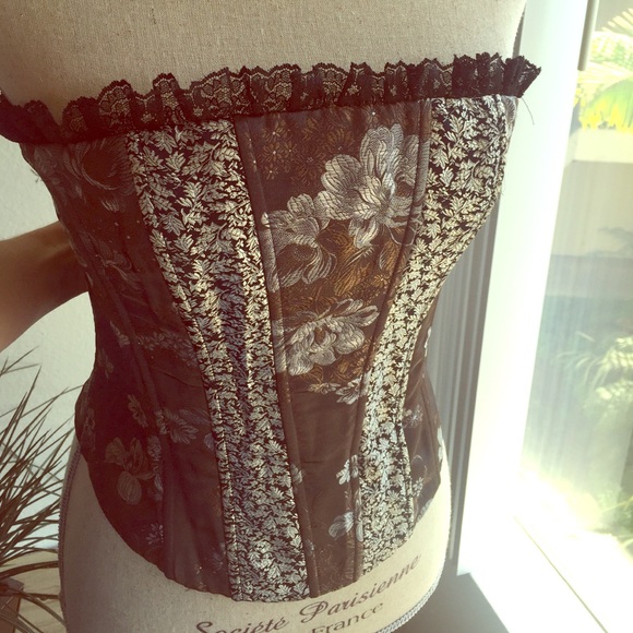 McClintok Tops - Super Awesome Black Satin Boned Bustee