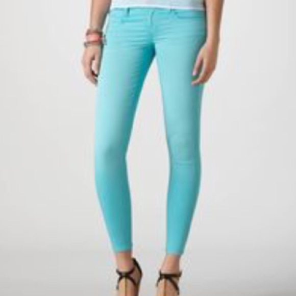 American Eagle teal jeggings