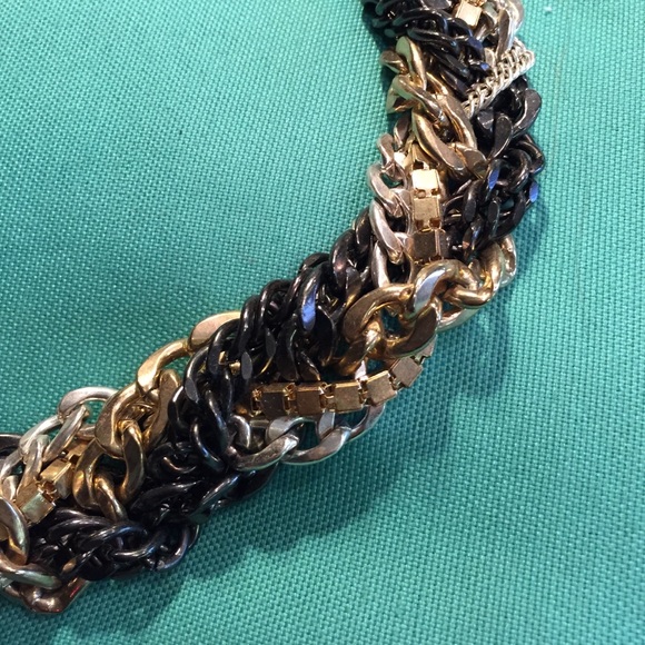 🆑Twisted silver, gold and black necklace. - Picture 2 of 4