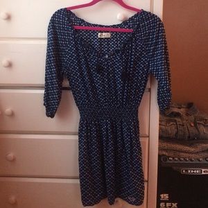 dark blue tribal pattern dress
