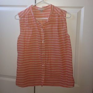 Coral J. Crew sleeveless button down