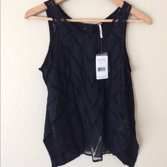 Free People Ginger Top Black SML - Picture 2 of 4