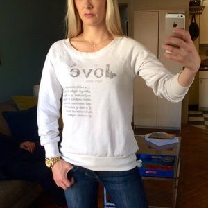 Chaser LA White Jersey Knit Sweatshirt