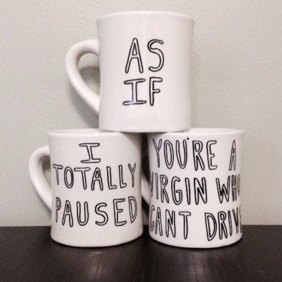 Clueless set of handpainted mugs