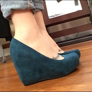 Suede wedges