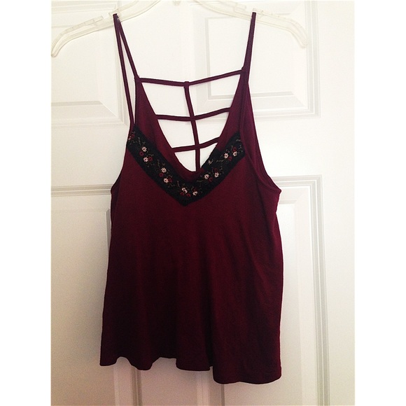 Floral cage back tank top