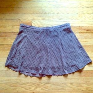 Brown & Black Polka-Dot Skater Skirt