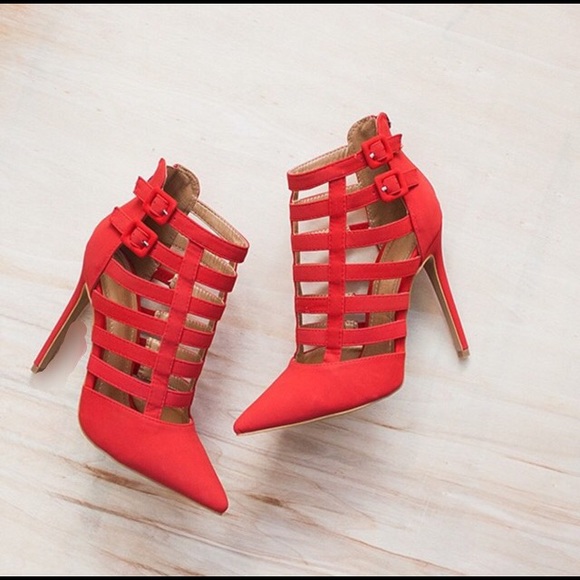 Shoe republic Shoes - Red Cage Heels