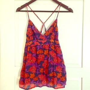 Floral Aeropostale Racerback Spaghetti Strap Tank