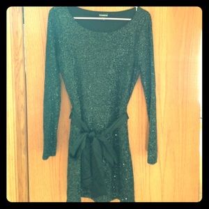 Black long sleeve sequin dress