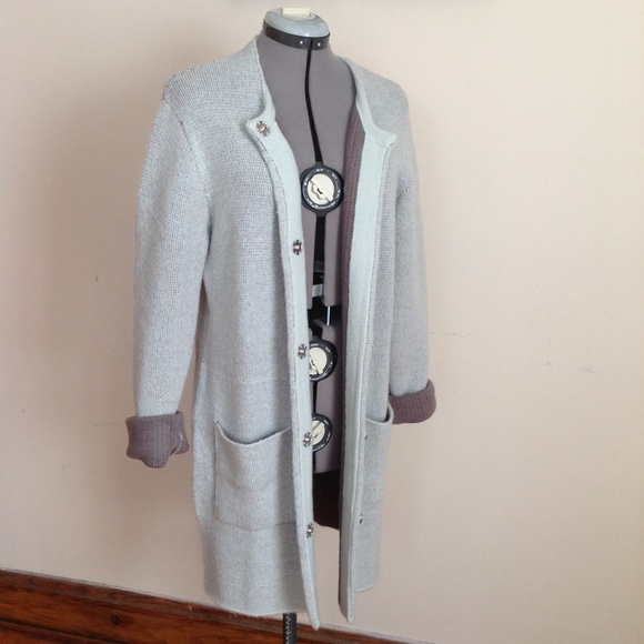 ASOS Sweater Coat Cardigan With Patch Pockets SZ 8 - Picture 2 of 4