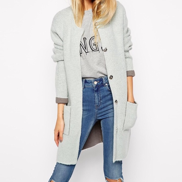 ASOS Sweaters - ASOS Sweater Coat Cardigan With Patch Pockets SZ 8