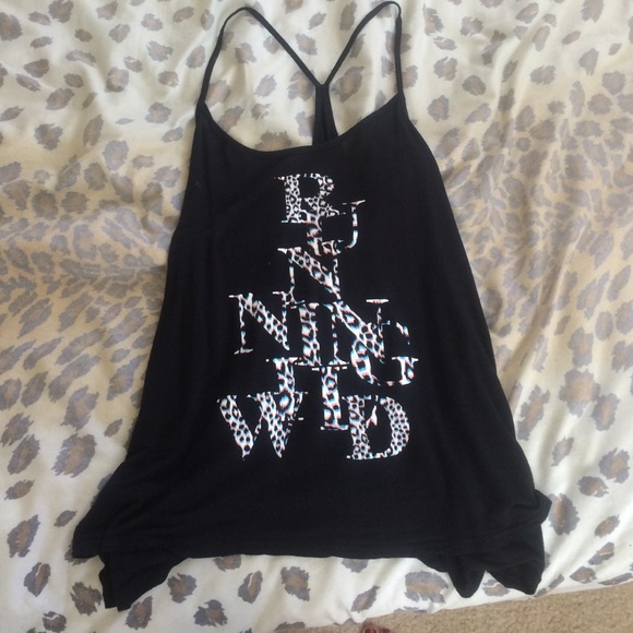 Black running wild tank top