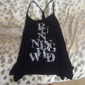 Black running wild tank top