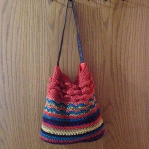 Multicolor slouchy bag with flat bottom