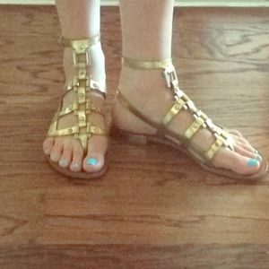 Gold Tory Burch Gladiator Sandals