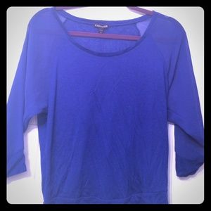 Royal blue dress Express blouse