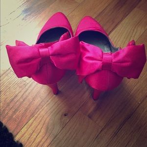 Fushia Bow Heels
