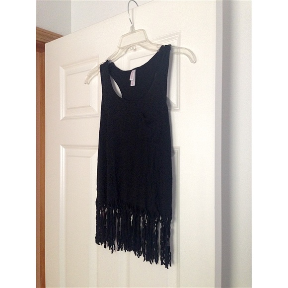 Black fringe tank top