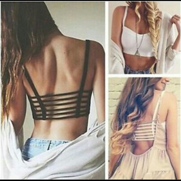 Other - NWOT. WHITE strappy bandage crop top.