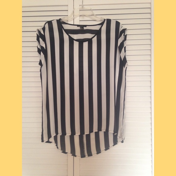black and white striped top