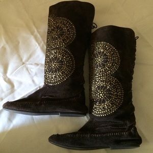 Studded Brown Suede Boots (7)