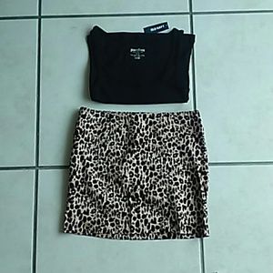 Forever 21 & Old Navy - Skirt & Black Top.