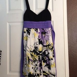 Black, purple and yellow dress