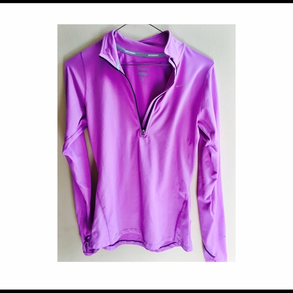 NWOT neon purple Nike running dri- fit long sleeve