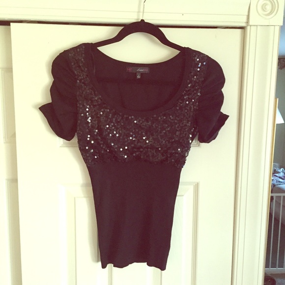 Black Sequined Top