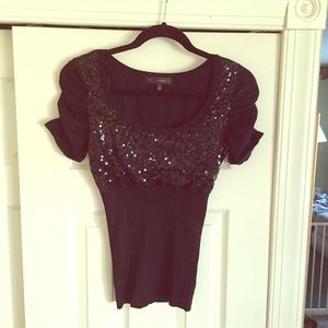 Black Sequined Top