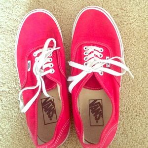 Red Vans. Slightly Worn.