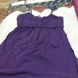 Purple Ruffled Spaghetti Strap Top