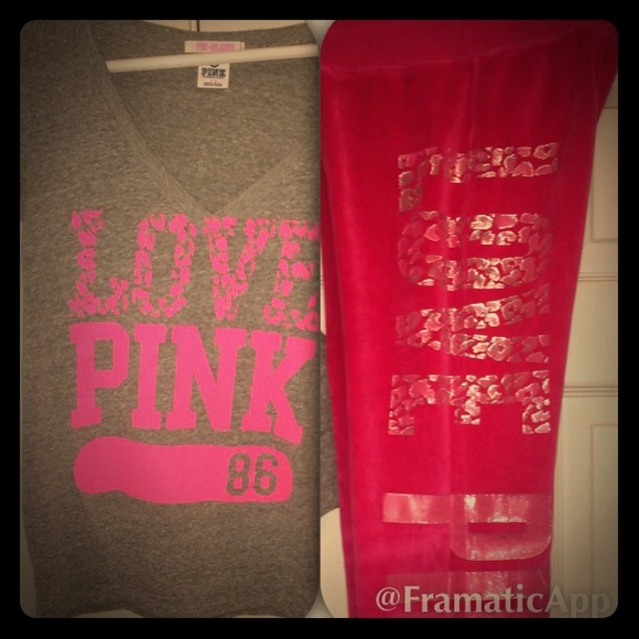 Pink Vs shirt and bottoms