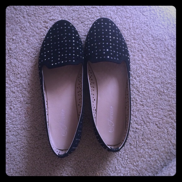 Studded Black Flats