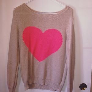 Super cute pink heart sweater