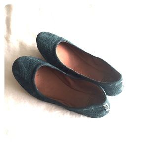 Lucky Brand Emmie Flats | Dark Teal Snakeskin