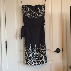 Black and white satin dress
