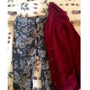 Bullhead floral skinny jeans