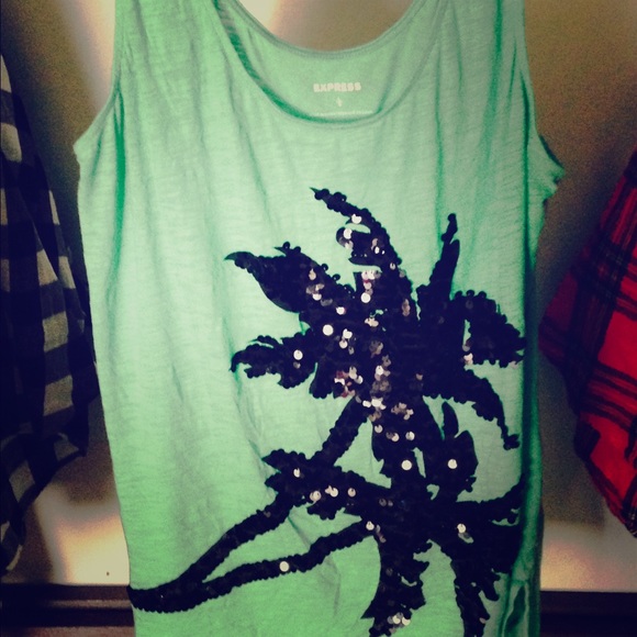 Palm tree chiffon tank top