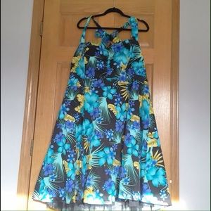 ON HOLD Floral RetroChic Sweetheart Halter Dress