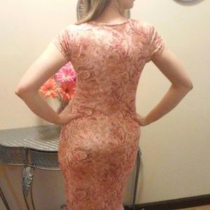 Knee length pink paisley dress