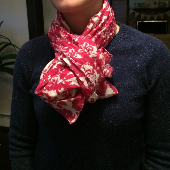 Pink floral scarf