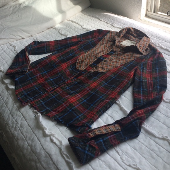 Free People plaid flannel shirt