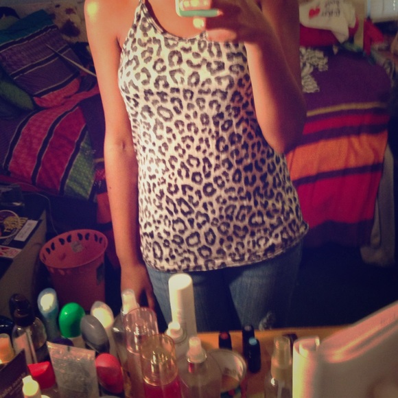 Cheetah print spaghetti strap shirt