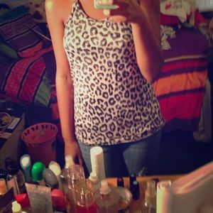 Cheetah print spaghetti strap shirt