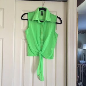 Cute Sheer Lime Green Top