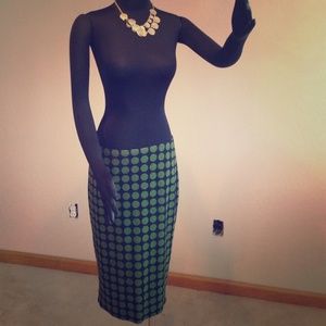 Polka dot pencil skirt