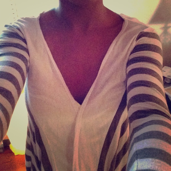 Stripped grey cardigan - Picture 1 of 4