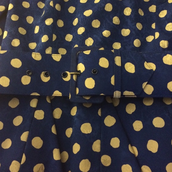 Vintage Blue and White Polka Dot Silk Dress - Picture 3 of 3
